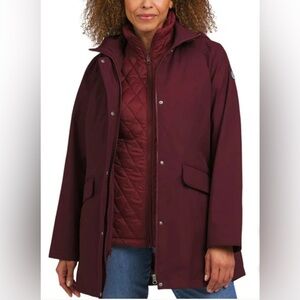 NEW Lands’ End Women 3 in 1 System Water resistant Jacket XS Red